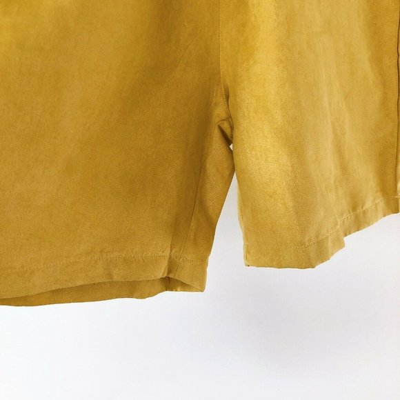 PRETTYLITTLETHING Mustard Yellow Faux Suede Pocket Detail Jacket + Shorts SZ 2 - Picture 14 of 16